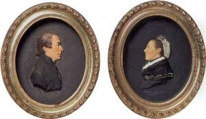 Portrat Eines Schwyzer Ehepaares Im Profil by Joseph Benedikt Curiger