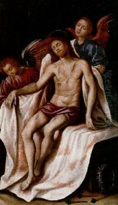 Christ Raised From The Tomb By Angels by Francesco Curradi