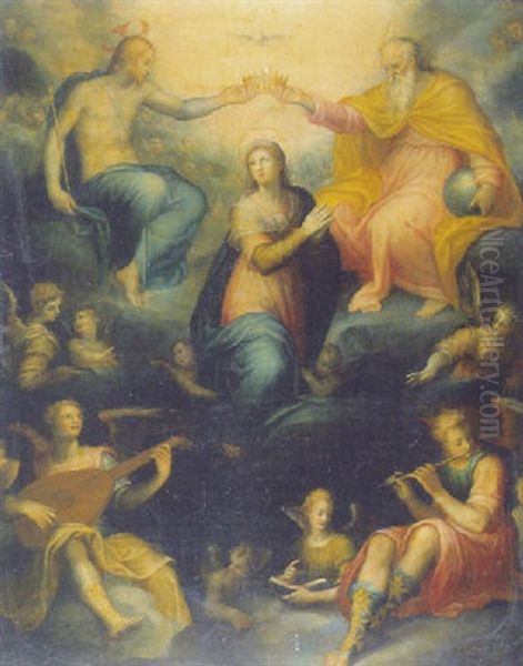 La Vergine Incoronata Dalla Trinita In Coro D'angeli - view 1