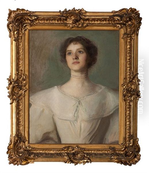 Blue Eyed Sitter In White Dress - view 1