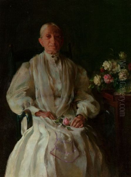 Portrait Of A Lady With Flowers - view 1