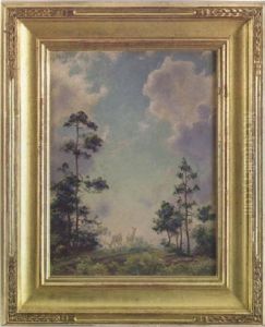 Deer On The Hilltop by Charles Curran