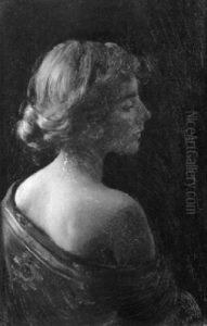 An Elegant Woman In Profile by Charles Curran
