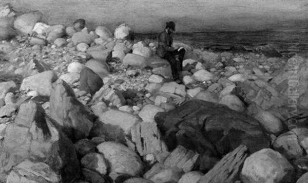 The Artist At Work, Gloucester - A Self Portrait - view 1
