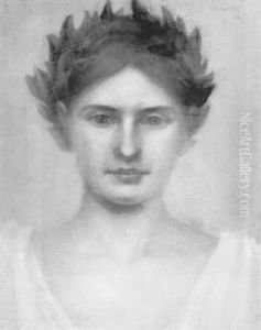 Portrait Of A Classical Woman With Laurel Leaf Headdress Portrait Of A Classical Woman With Laurel Leaf Headdress