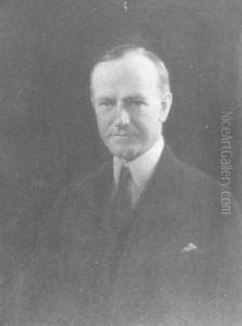 Portrait Of Calvin Coolidge by Charles Curran