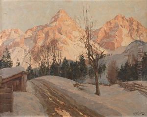 Verschneite Alpenlandschaft by Robert Franz Curry