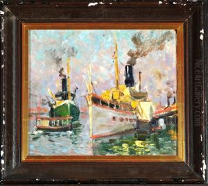 Dampfschiffe Im Hafen
