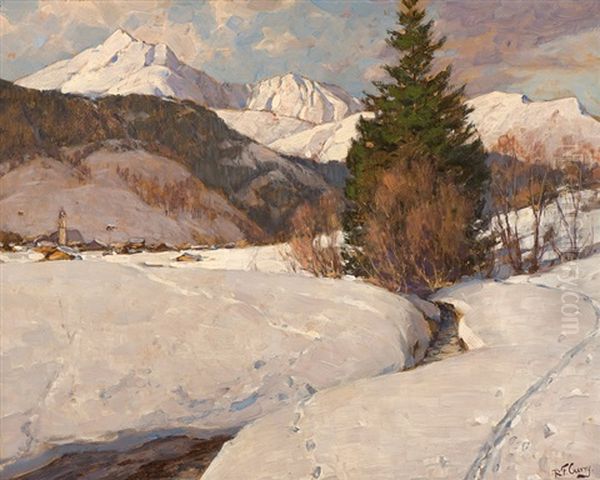 Alpine Village In The Snow - view 1