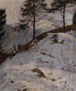 Blick Auf Die Alpspitze Im Winter