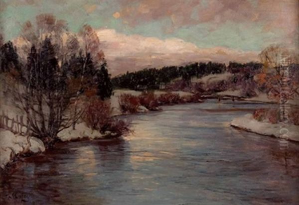 Winterliche Flusslandschaft Im Bayerischen - view 1