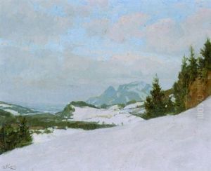 Gebirgslandschaft Im Winter by Robert Franz Curry