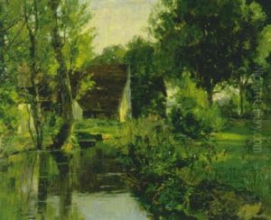 Bachlandschaft Mit Hausern by Robert Franz Curry