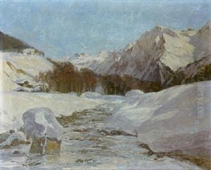 Gebirgstal Im Winter
