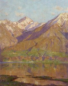 Vorfruhling Bei Locarno Mit Blick Auf Monte Tamaro by Robert Franz Curry