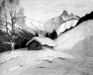 Sonniger Wintertag In Den Alpen by Robert Franz Curry