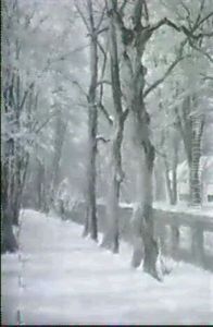 Gartenweg Unter Hohen Baumen Im Winter by Robert Franz Curry