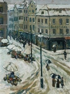 Winterlicher Markttag Auf Der Bilker Strase In Dusseldorf