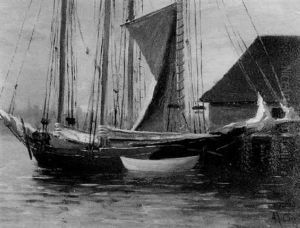 Schooners At A Pier