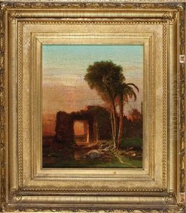 Ruins Of A Doorway At Dusk by George Curtis