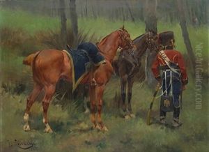 Soldado De Caballeria by Josep (Jose) Cusachs y Cusachs