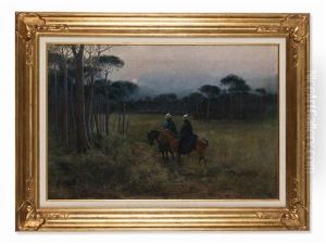 Rider On A Meadow by Josep (Jose) Cusachs y Cusachs