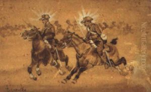 Caballeria Al Trote by Josep (Jose) Cusachs y Cusachs