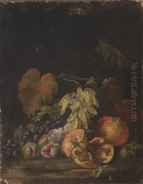 Natura Morta Di Melograni, Fichi E Uva - view 1