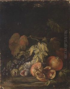 Natura Morta Di Melograni, Fichi E Uva by Gaetano Cusati