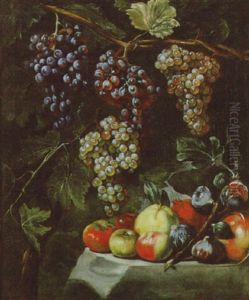 Natura Morta Von Uva, Mele E Fichi by Gaetano Cusati