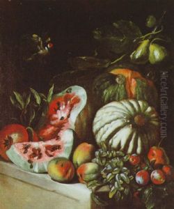 Natura Morta Con Meloni E Uva by Gaetano Cusati