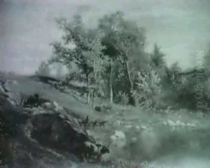 Autumnal Landscape With Pond And Cows