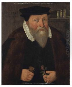 Portrait Of A Gentleman, Half-length; And Portrait Of A Lady, Half-length by Hieronymus Custodis