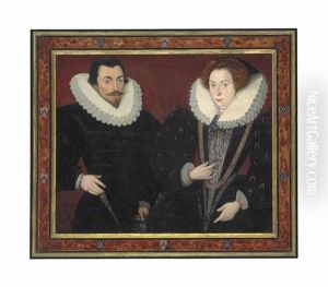 Double Portrait Of Sir John Harington (1560-1612), Of Kelston, And Mary, Lady Harington (c. 1571-1634) by Hieronymus Custodis