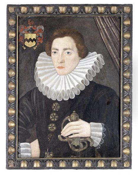 Portrait Of A Young Boy, Half-length, In A Black Coat And White Ruff, Holding A Sword - view 1