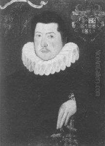 Portrait Of A Gentleman (sir William Herbert Of St. Julians?) Wearing A Black Tunic And White Ruff Collar Portrait Of A Gentleman (sir William Herbert Of St. Julians?) Wearing A Black Tunic And White Ruff Collar