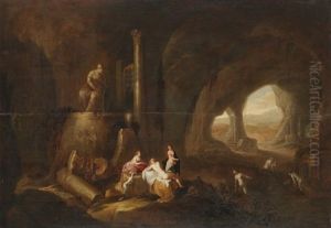 Grotte Mit Badenden Nymphen by Abraham van Cuylenborch