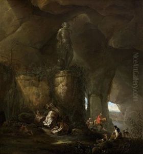 Voyageurs Arrivant Dans La Grotte De Bacchus