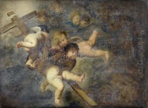 Cherubs Carrying The Cross
