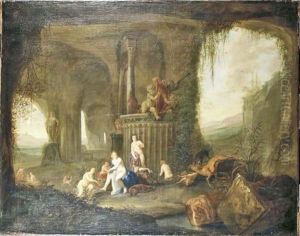 La Toilette De Diane Apres La Chasse by Abraham van Cuylenborch