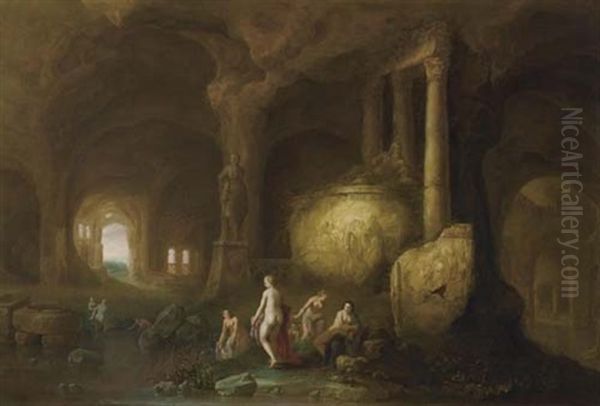 In Einer Grotte Badende Nymphen - view 1