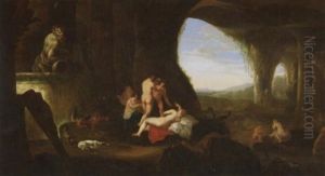 Diana Mit Ihrem Gefolge In Einer Felsgrotte