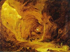 Felsgrotte Mit Hirten Und Herde by Abraham van Cuylenborch