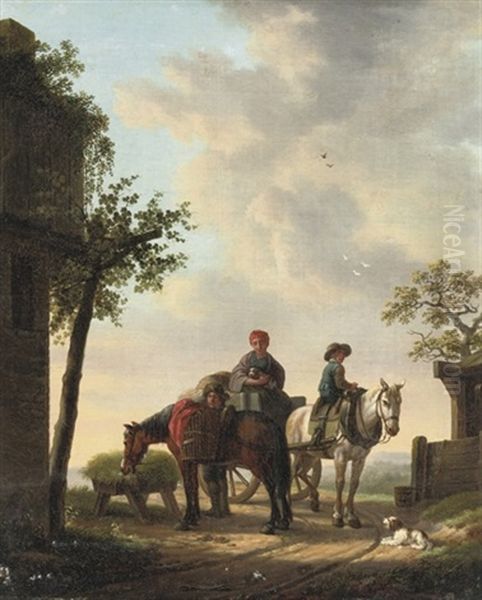 Travellers And Their Horses Halting Near A Well - view 1