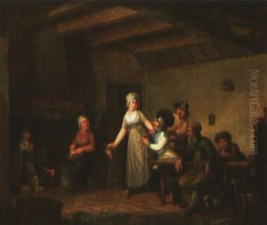 Scene D'auberge A L'epoque Revolutionnaire by Cornelis van Cuylenburg