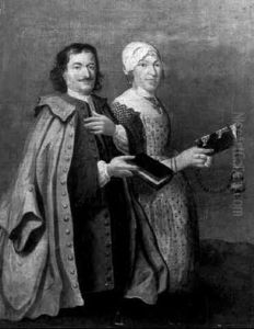 Double Portrait Of A Gentleman And His Wife Kneeling, Holding Prayer Books And A Rosary