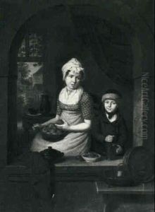 Peeling Apples by Cornelis van Cuylenburg