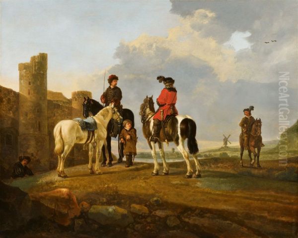 Riders At Rest By Burg Ubbergen - view 1