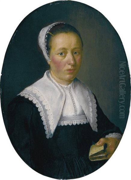 Portrait Of A Lady, Half-length, Holding A Book - view 1