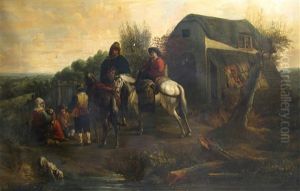 Family By A Cottage by Aelbert Cuyp